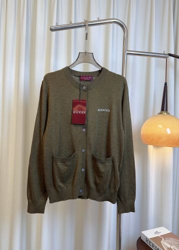 シンプル 合わせやすい カーディガン グッチ ニット コピー ウール グリーン