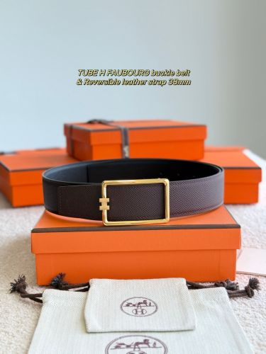 チューブH リバーシブル レザーベルト エルメス ベルト コピー 38MM