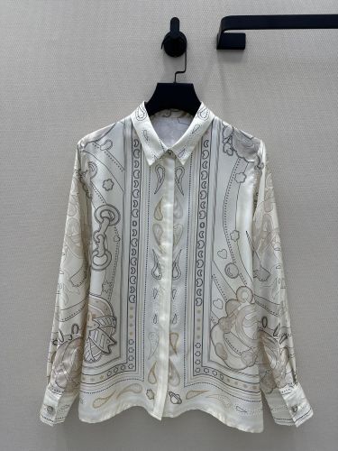 上品 プリント シルクシャツ エルメス シャツ コピー レディース トップス