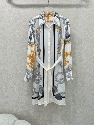 エルメス ワンピース コピー エレガント プリント シャツワンピース