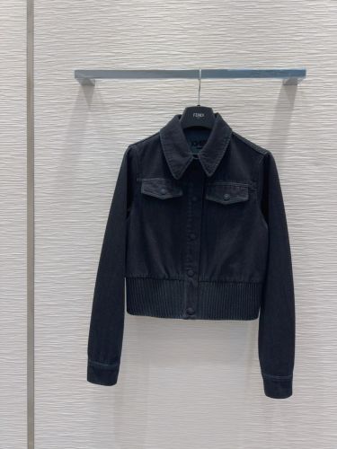 お洒落 合わせやすい デニム ブルゾン フェンディ ジャケット 偽物 レディース
