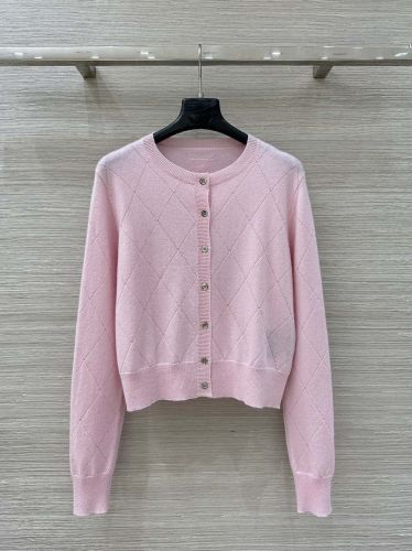 シンプル カシミヤ カーディガン プラダ ニット 偽物 クルーネック ピンク