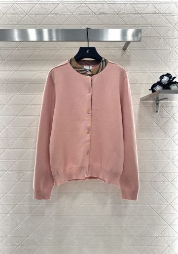 お洒落 クルーネック ニットカーディガン バーバリー ニット コピー ピンク