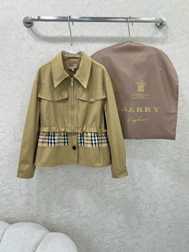 洗練された カジュアル チェックパネル ブルゾン バーバリー ジャケット コピー カーキ