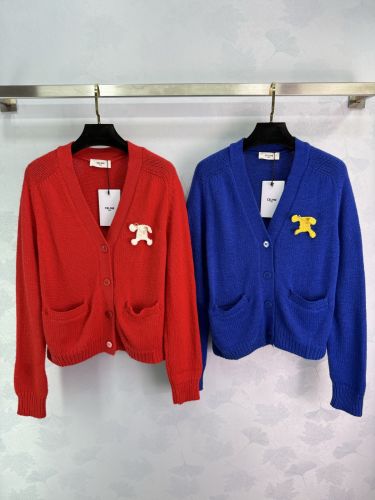 シンプル 可愛い Vネック セリーヌ ニット コピー ウール カーディガン