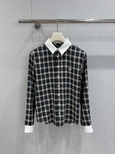 洗練された お洒落 チェック柄 トップス セリーヌ シャツ コピー コットン