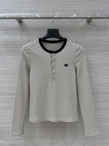 オールド　CELINE ヘンリーネック　カットソー　ボーダー　刺繍　Lサイズ ボーダー柄 ヘンリーネック 長袖Tシャツ セリーヌ Tシャツ コピー トップス