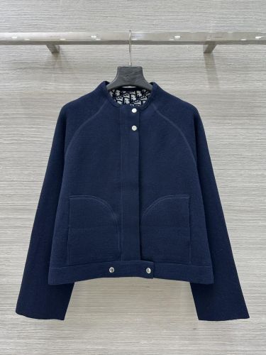 洗練された 上品 リバーシブルジャケット クリスチャン・ディオール ニット コピー ネイビー