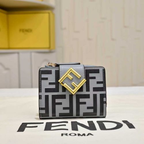 人気 小銭入れ付き 2つ折り財布 フェンディ 財布 スーパーコピー グレー