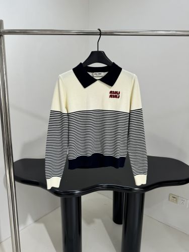 カジュアル 上品 ニットポロ ミュウミュウ ニット コピー レディース