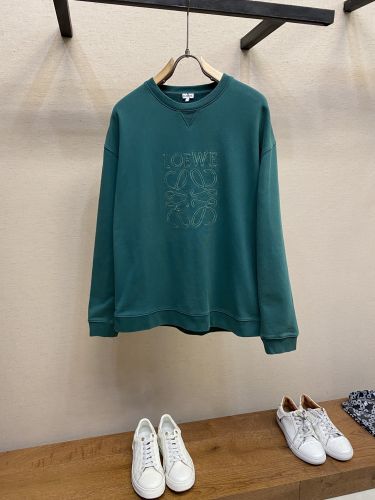 定番 ロゴ入り スウェットシャツ ロエベ Tシャツ コピー クルーネック グリーン