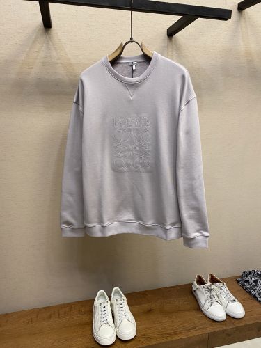 定番 ロゴ入り スウェットシャツ ロエベ Tシャツ コピー クルーネック グレー