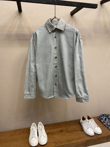 カジュアル 合わせやすい デニムシャツ ロエベ シャツ コピー ユニセックス
