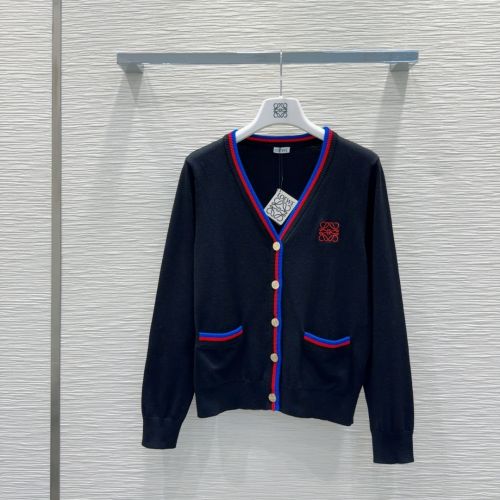 定番 合わせやすい ウール Vネック カーディガン ロエベ ニット コピー ブラック