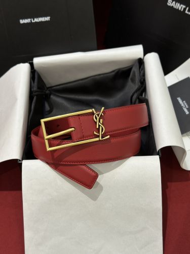 人気 合わせやすい YSL レザーベルト イヴ・サンローラン ベルト コピー レッド