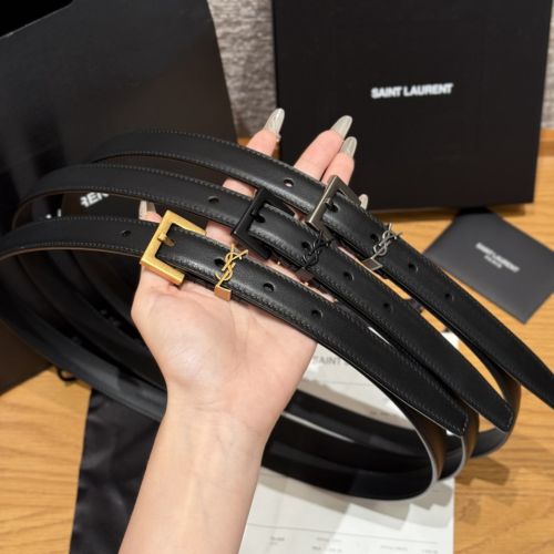 イヴ・サンローラン ベルト コピー シンプル 上品 レザー 20mm ナロー