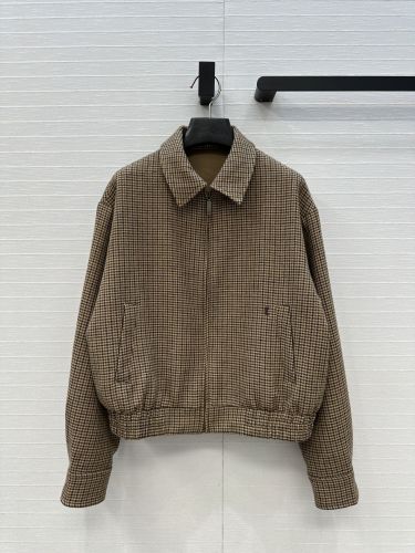 クラシック ウール 千鳥格子 ブルゾン イヴ・サンローラン ジャケット コピー