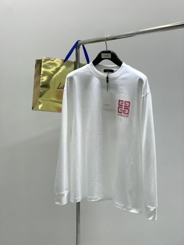 カジュアル 定番 ロゴ 長袖tシャツ ジバンシィ Tシャツ コピー クルーネック ホワイト