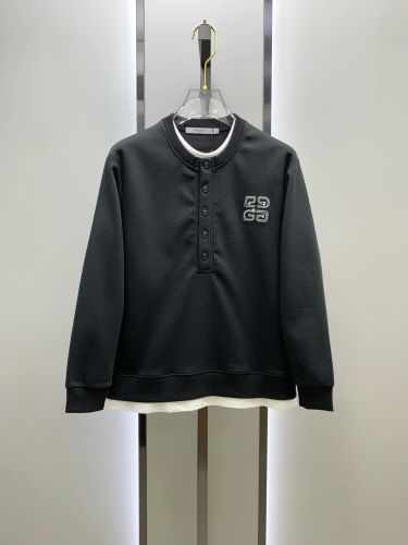 お洒落 重ね着風 スウェットシャツ ジバンシィ Tシャツ コピー ブラック
