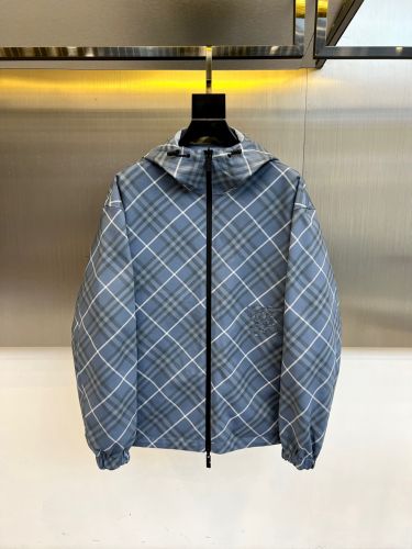 お洒落 フード付き リバーシブルジャケット バーバリー ジャケット 偽物 ブルー