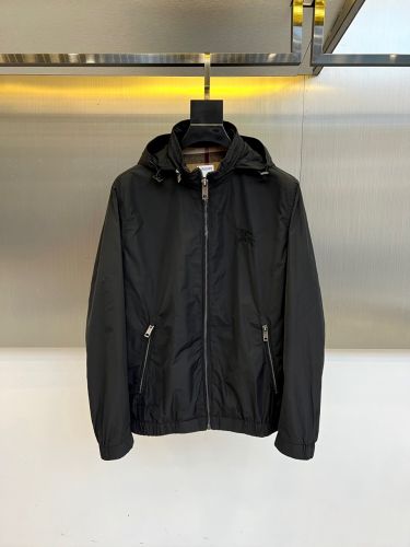 フード収納可能 2WAY バーバリー ジャケット 偽物 ブルゾン アウター ブラック
