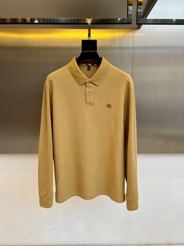 定番 コットンピケ 長袖 ポロシャツ バーバリー Tシャツ 偽物 カーキ
