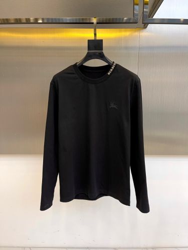 シンプル 上品 合わせやすい 長袖Tシャツ バーバリー Tシャツ 偽物 コットン ブラック