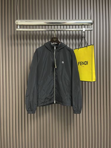 シンプル FFロゴ フード付きジャケット フェンディ ジャケット 偽物