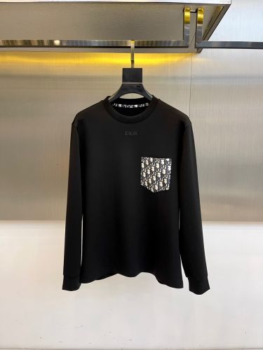 シンプル 上品 クルーネック 長袖Tシャツ クリスチャン・ディオール Tシャツ コピー ブラック