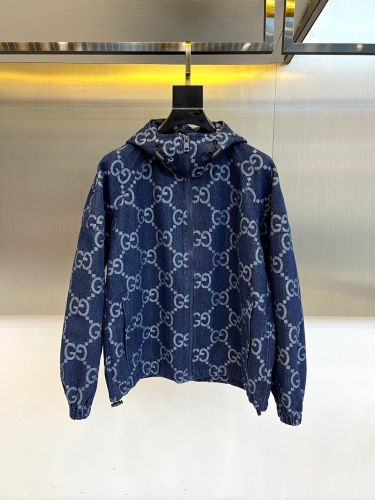カジュアル GG フード付きジャケット グッチ ジャケット 偽物 ブルー