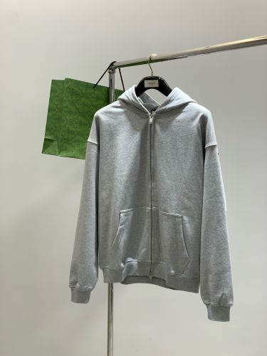 シンプル ロゴ ダブルジップフーディー グッチ パーカー 偽物 グレー
