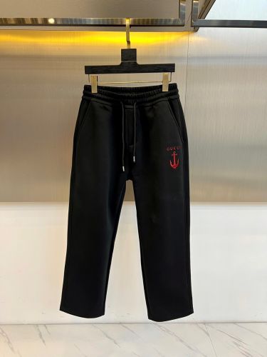 カジュアル 定番 ロゴ刺繍 スウェットパンツ グッチ パンツ 偽物 ブラック