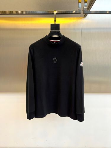 シンプル 上品 合わせやすい 長袖Tシャツ モンクレール Tシャツ 偽物 ブラック