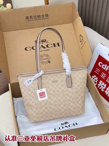 人気 定番 コーチ バッグ スーパーコピー シグネチャー柄 トートバッグ