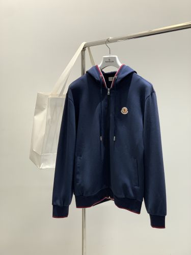 カジュアル ジップアップ フーディー モンクレール パーカー 偽物 ネイビー