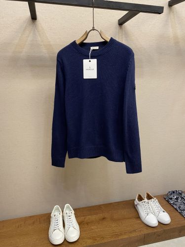 シンプル 上品 モンクレール セーター 偽物 合わせやすい プルオーバー ネイビー