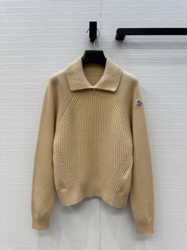 カジュアル 上品 襟付き カシミヤ プルオーバー モンクレール セーター コピー カーキ
