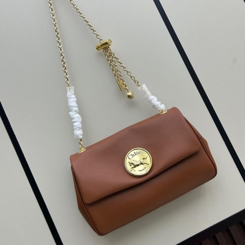 人気 グレインレザー クロエ バッグ スーパーコピー Chloé Heritage ショルダーバッグ ブラウン