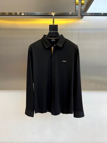 カジュアル 上品 長袖シャツ ヒューゴ・ボス シャツ コピー コットン ブラック