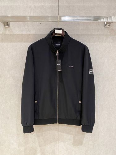洗練された カジュアル スタンドカラー ブルゾン ヒューゴ・ボス ジャケット コピー ブラック