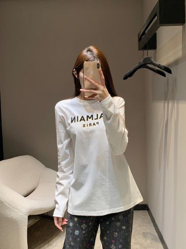 オールド　CELINE ヘンリーネック　カットソー　ボーダー　刺繍　Lサイズ オールド CELINE ヘンリーネック カットソー ボーダー 刺繍 Lサイズ