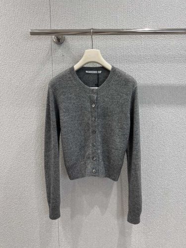 ウールブレンド カーディガン アレキサンダーワング ニット 偽物 クルーネック グレー