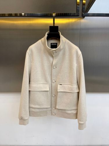 大人カジュアル スタンドカラーブルゾン エルメネジルド・ゼニア ジャケット 偽物 オフホワイト