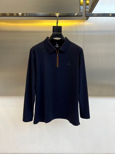 洗練された ハーフジップ 長袖 ポロシャツ エルメネジルド・ゼニア Tシャツ 偽物 ネイビー