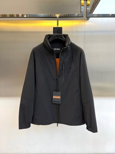 フード収納可能 2WAY ブルゾン エルメネジルド・ゼニア ジャケット 偽物 ブラック