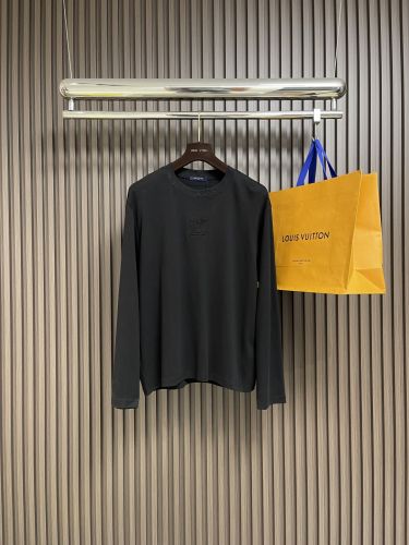 エンボスLVロングスリーブTシャツ ルイ・ヴィトン Tシャツ スーパーコピー ブラック