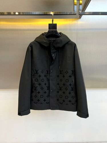 カジュアル アウトドア フーデッドジャケット ルイ・ヴィトン ジャケット コピー ブラック