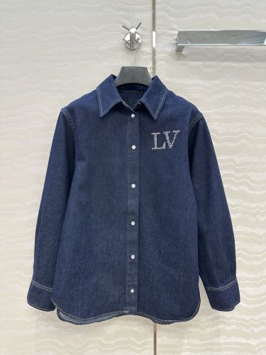 洗練された カジュアル ロゴ入り デニムシャツ ルイ・ヴィトン シャツ コピー
