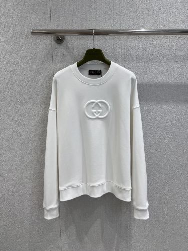 シンプル コットン スウェットシャツ グッチ 偽物 クルーネック ホワイト