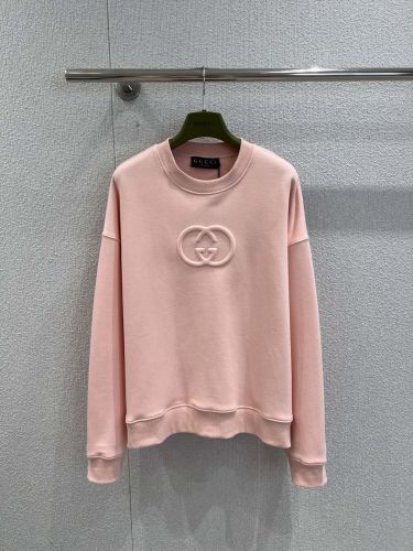 シンプル コットン スウェットシャツ グッチ 偽物 クルーネック ピンク